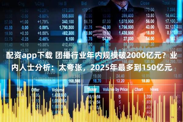 配资app下载 团播行业年内规模破2000亿元？业内人士分析：太夸张，2025年最多到150亿元