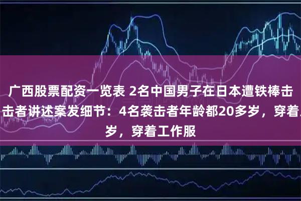 广西股票配资一览表 2名中国男子在日本遭铁棒击头，目击者讲述案发细节：4名袭击者年龄都20多岁，穿着工作服
